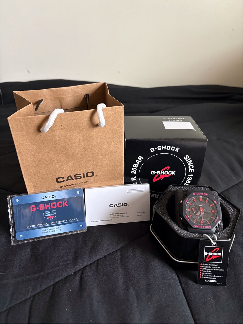 G-Shock Black Watch with Red Accents